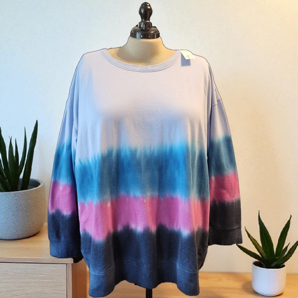 Livi Active Blue and Pink Tie-Dye Sweatshirt - Picture 2 of 8